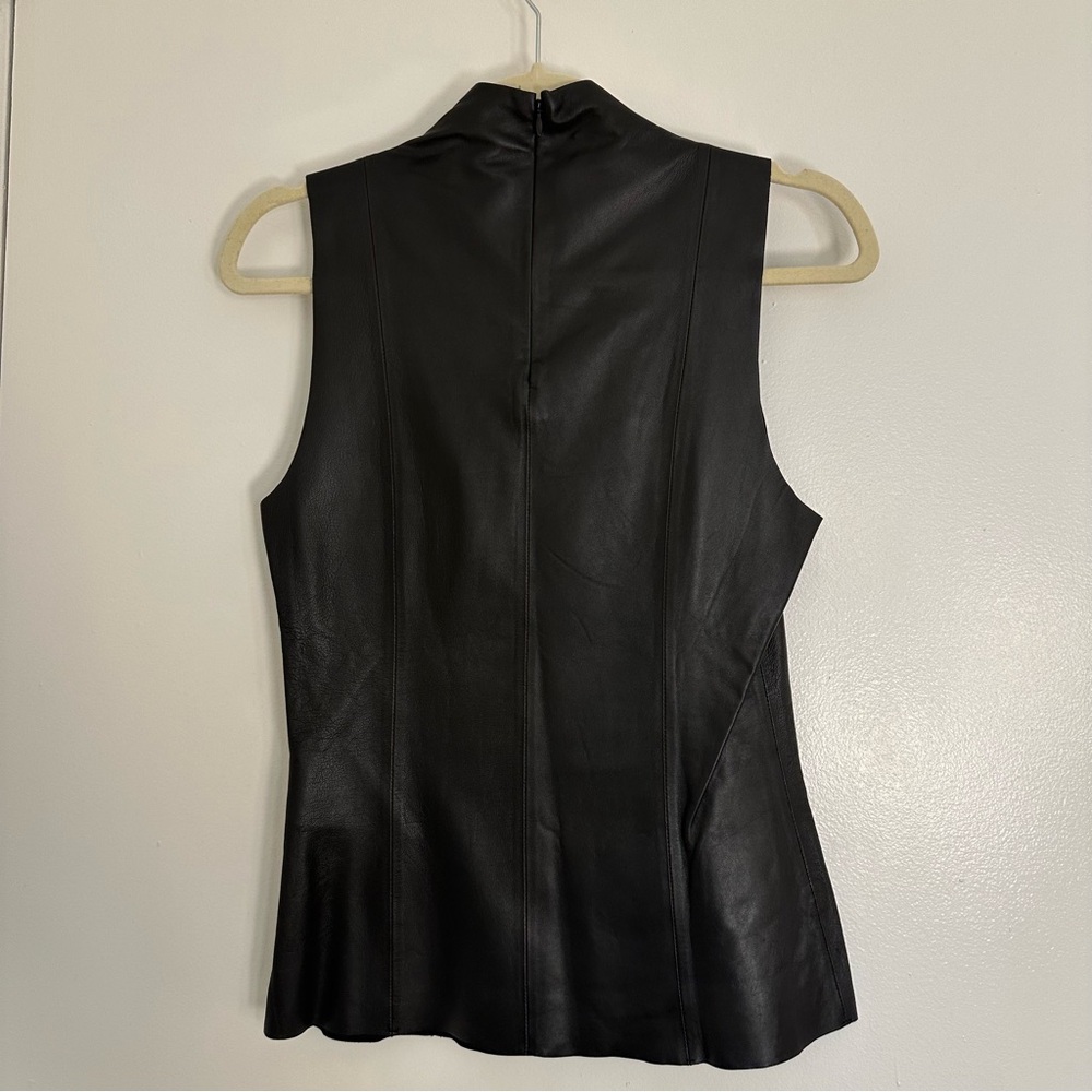 NWOT Zara Limited Edition Black Sleeveless Genuine Leather Top - Picture 7 of 9